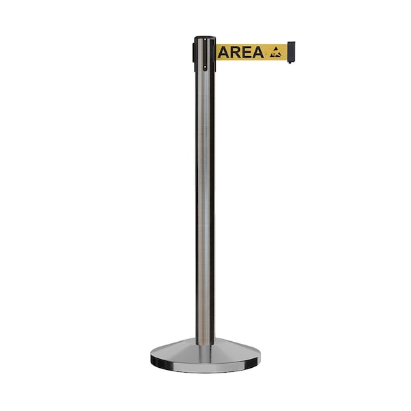 Montour Line Stanchion Belt Barrier Sat.Steel Post 9ft. Area Belt ES400C-SS-ESDPRYB-90 - main